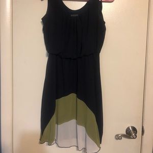 Navy Green and white Dress